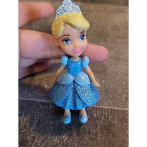 Young Cinderella blue glitter dress Disney toy figure